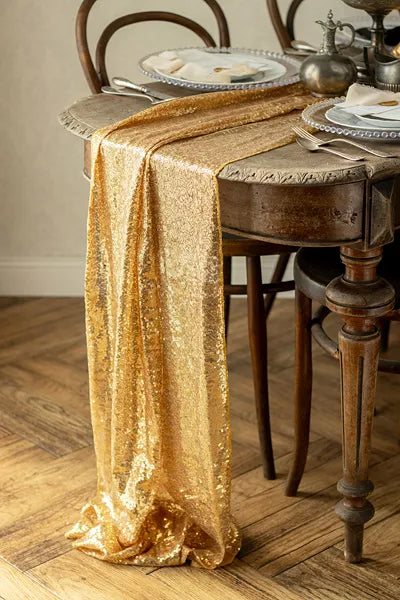 Pailletten-Tischläufer, gold, 0,3 x 5 m