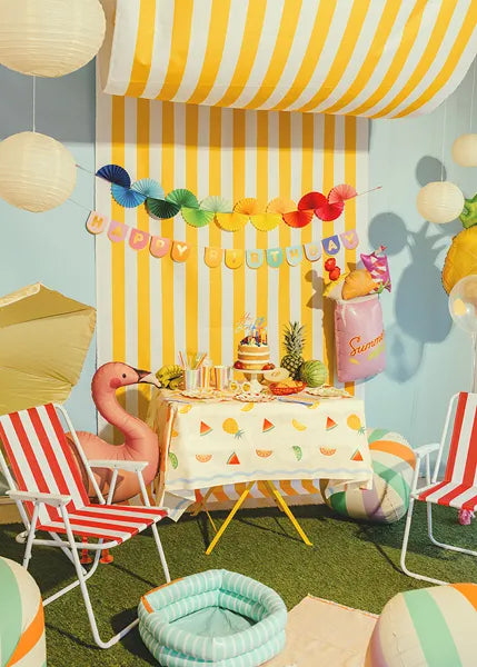 Papiergirlande Regenbogenfächer, 2,5m, Mix