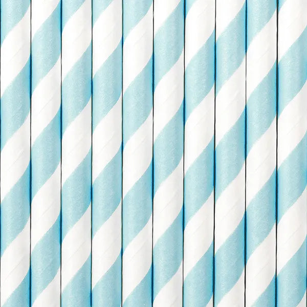 Papierstrohhalme, hellblau, 19,5cm - Avaloon Party-Deko-Geschenke