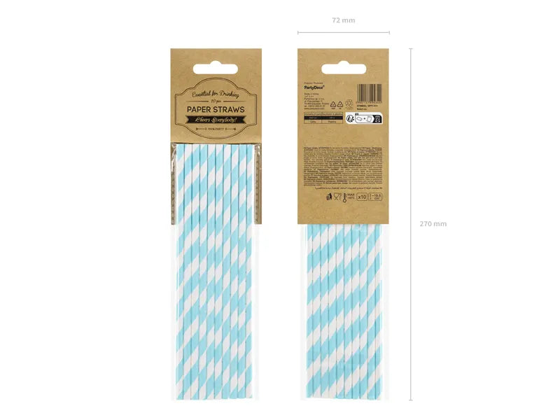 Papierstrohhalme, hellblau, 19,5cm - Avaloon Party-Deko-Geschenke
