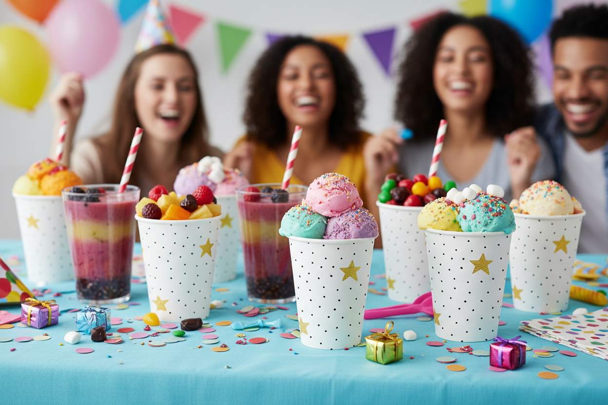 Becher Hello Baby mit Sternen und Pünktchen, 8er Pack