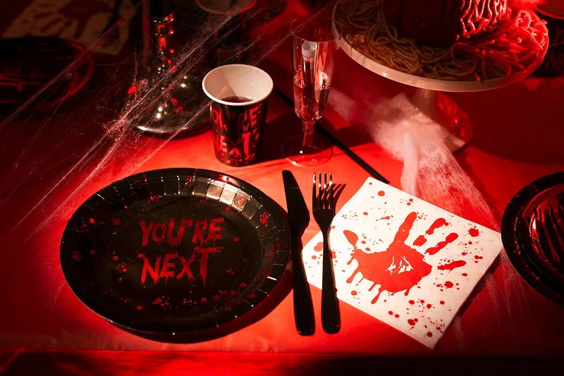 Teller You're next, 23 cm, schwarz-rot