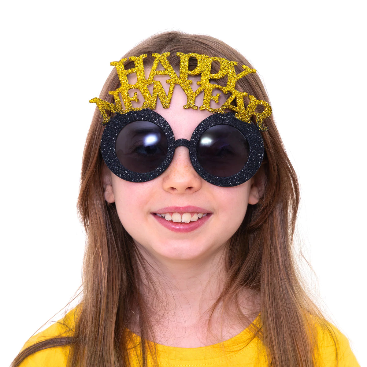 Partybrille „Happy New Year“ schwarz-gold