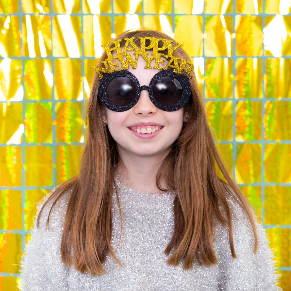 Partybrille „Happy New Year“ schwarz-gold