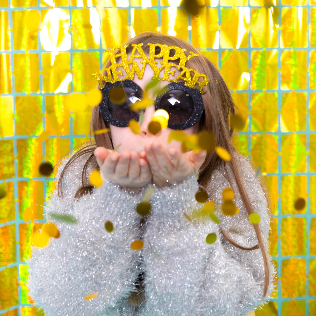 Partybrille „Happy New Year“ schwarz-gold
