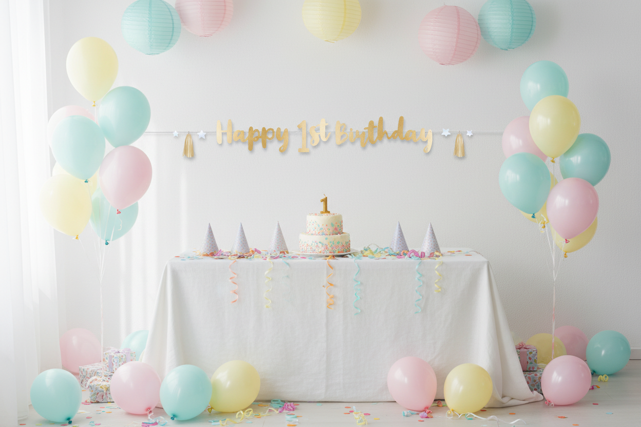Party Chain 1st Birthday Blue Ombre Paper Length 180 cm
