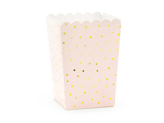 Popcorndosen Punkte, hellrosa - Avaloon Party-Deko-Geschenke