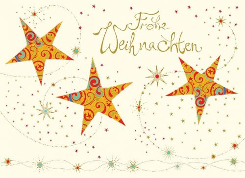 Postkarte Weihnachten mit drei Sternen - Avaloon Party-Deko-Geschenke