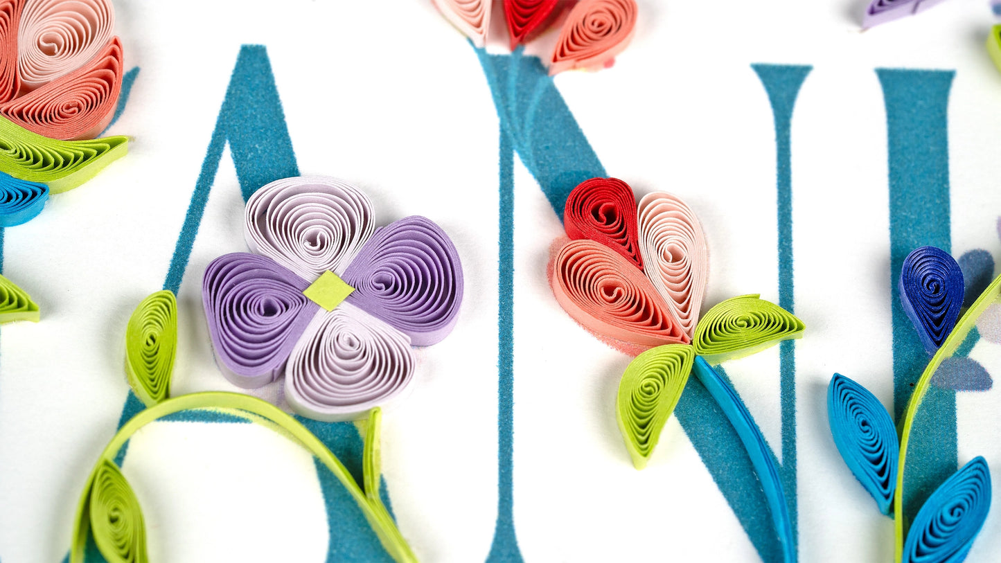 Dankeskarte Thanks – Quilling Handarbeit
