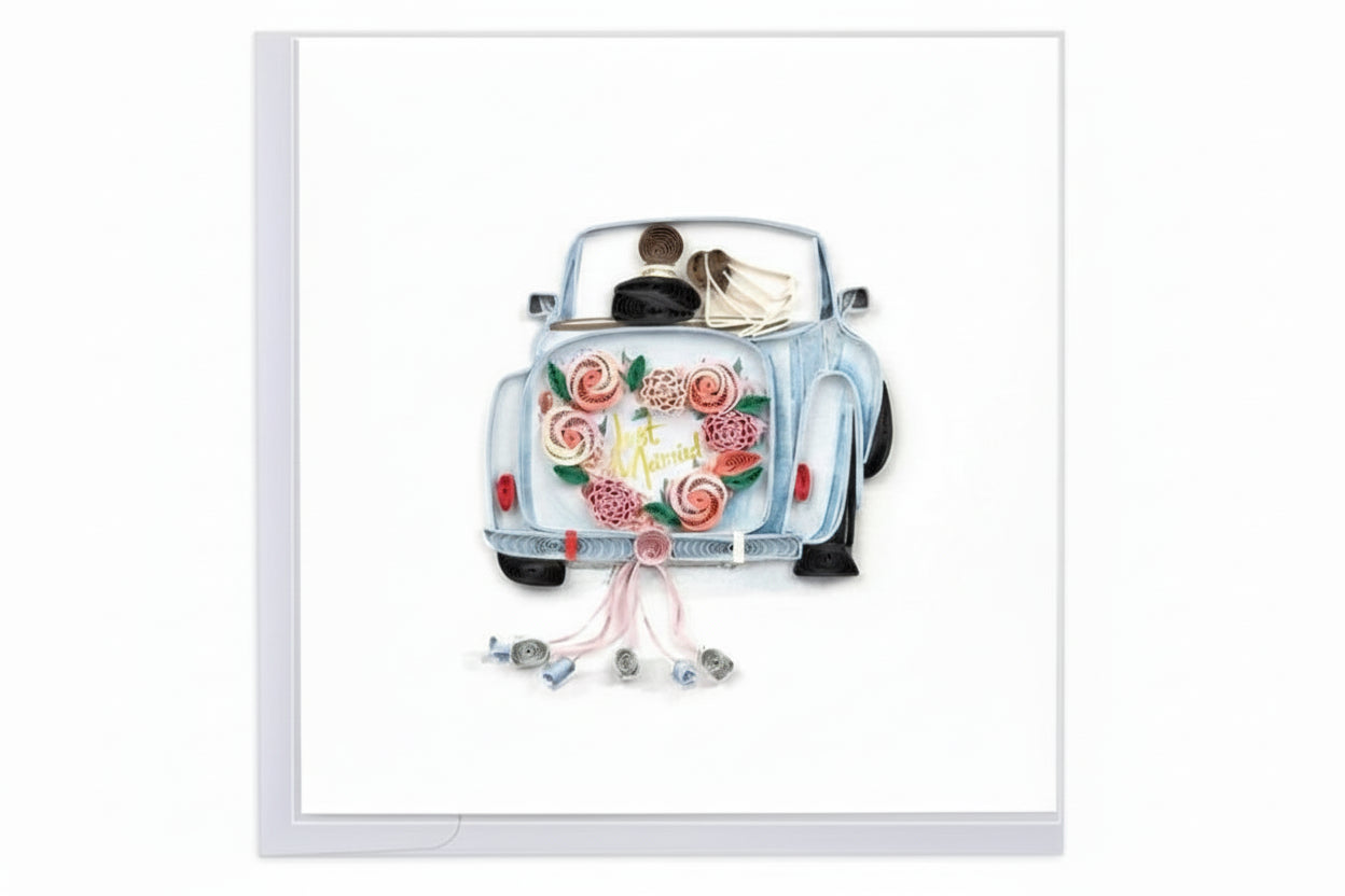 Karte Just Married Hochzeitskarte für das Brautauto - Avaloon Party-Deko-Geschenke
