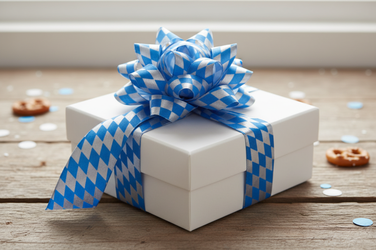 Gift ribbon diamond ribbon - white-blue