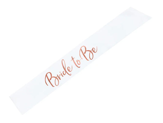 Schärpe Bride to be, weiß, 75cm