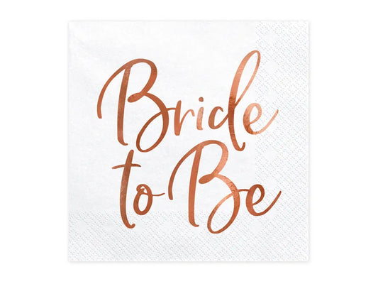 Servietten Bride to Be, roségold, 33x33cm