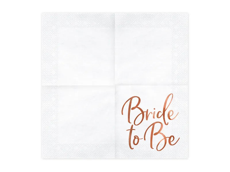 Servietten Bride to Be, roségold, 33x33cm