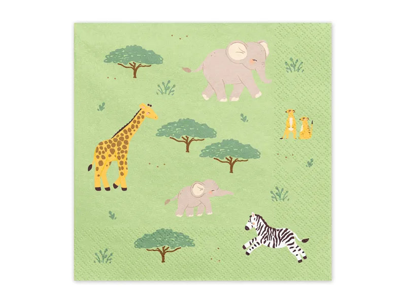 Servietten Safari, 33x33 cm, Mix