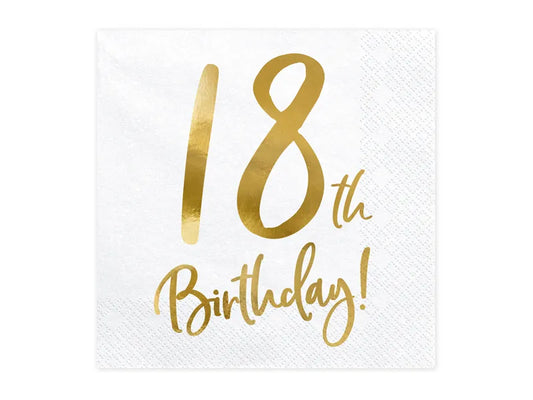 Servietten Birthday weiß 33x33cm