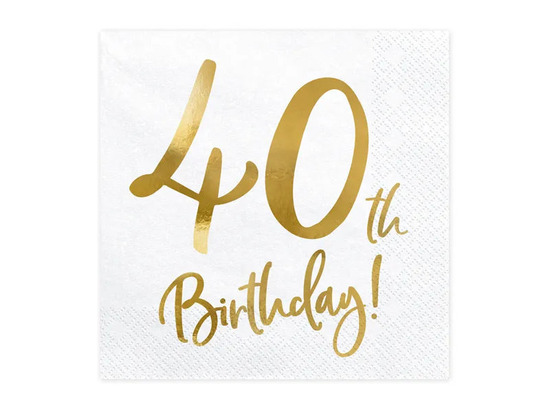 Servietten Birthday weiß 33x33cm