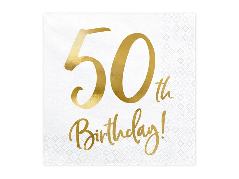Servietten Birthday weiß 33x33cm