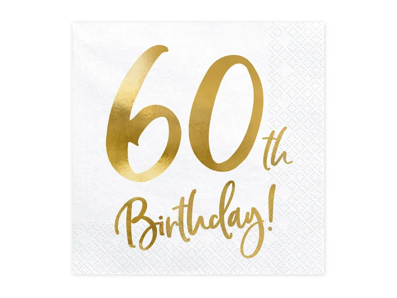 Servietten Birthday weiß 33x33cm