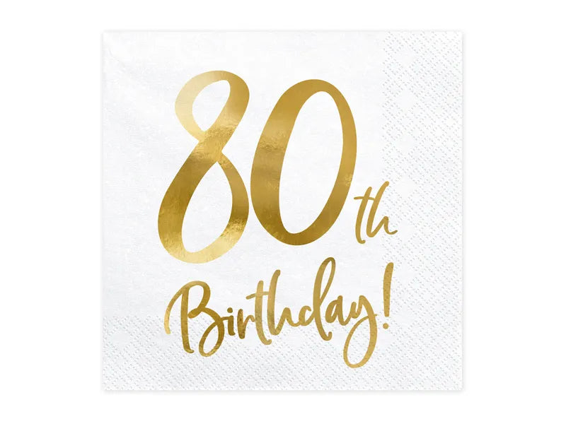 Servietten Birthday weiß 33x33cm