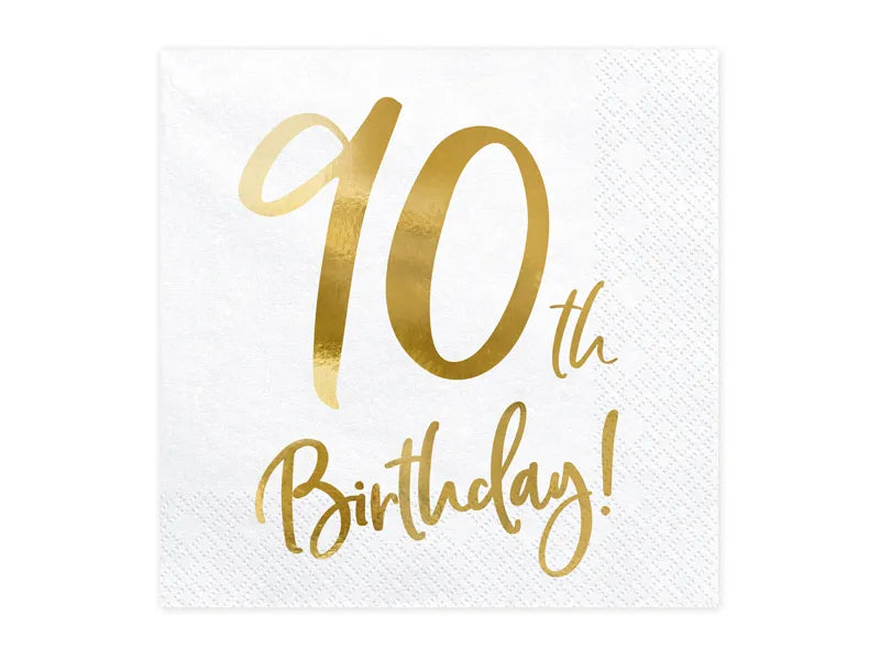 Servietten Birthday weiß 33x33cm