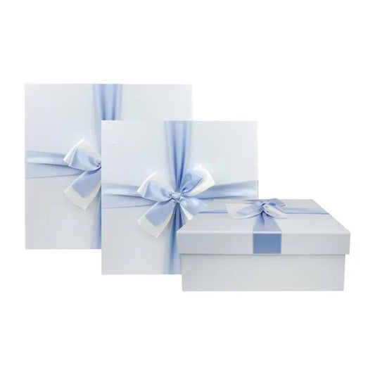 Geschenkboxen Hellblau mit Schleife
