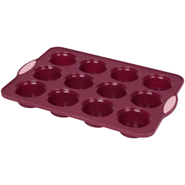 Silikon-Muffinform Rot – 12er Form, hitzesbeständig bis 200°C