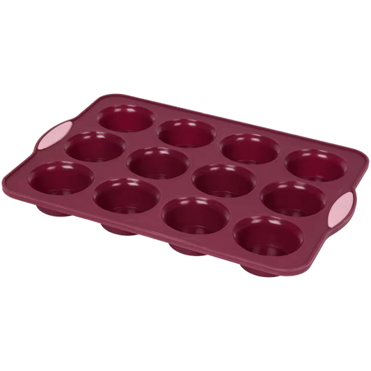 Silikon-Muffinform Rot – 12er Form, hitzesbeständig bis 200°C
