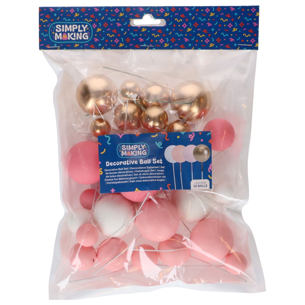 Simply Making Decorative Ball Set Pink Ombre & Gold