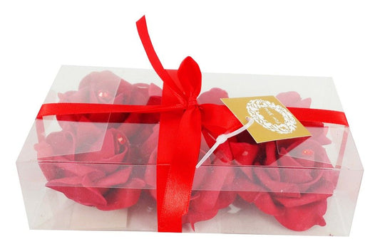 Soft-Rose rot mit Diamant (6 Stk./Box) - Avaloon Party-Deko-Geschenke