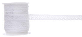 Ruban de dentelle blanche, 10 mm de large
