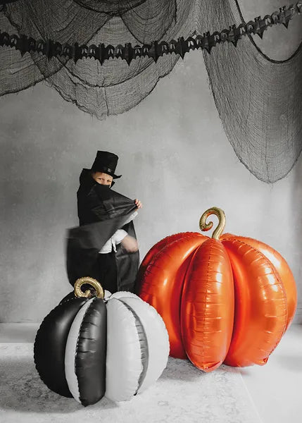 Stehender Folienballon 3D Kürbis, 90x90 cm, orange