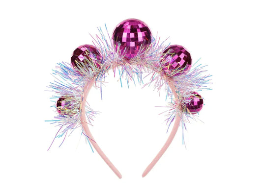 Stirnband Discokugel, 17,5x17,5 cm, rosa