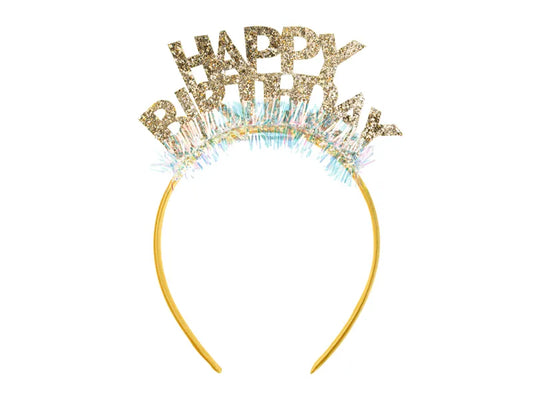 Stirnband Happy Birthday, 14,5x19 cm, Gold