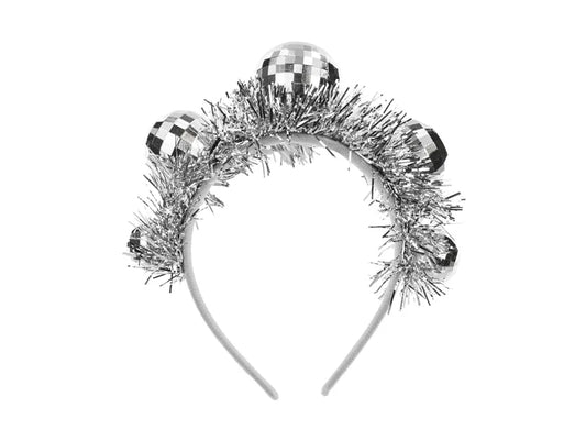 Stirnband Discokugel, 17,5x17,5 cm, silber