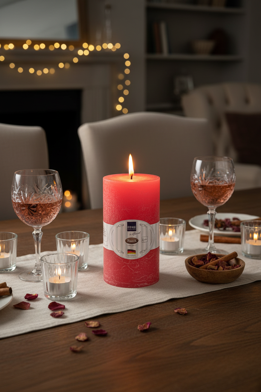 pillar candle Rustic Pink