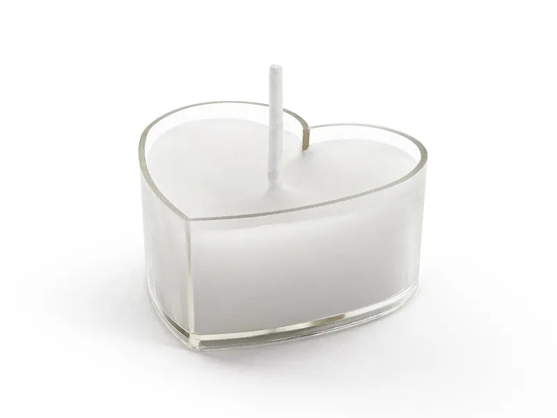 Teelichter Herzform, 4 cm, Weiss