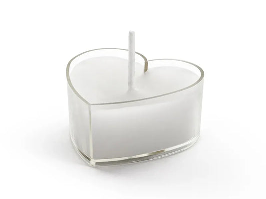 Teelichter Herzform, 4 cm, Weiss