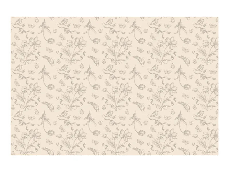 Tischdecke Beige Blumen, 180x120 cm - Avaloon Party-Deko-Geschenke