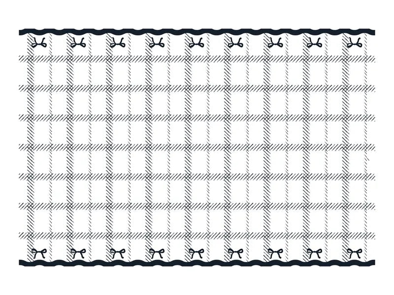 Tischdecke mit Schleifen, Farbmix, 180x120 cm