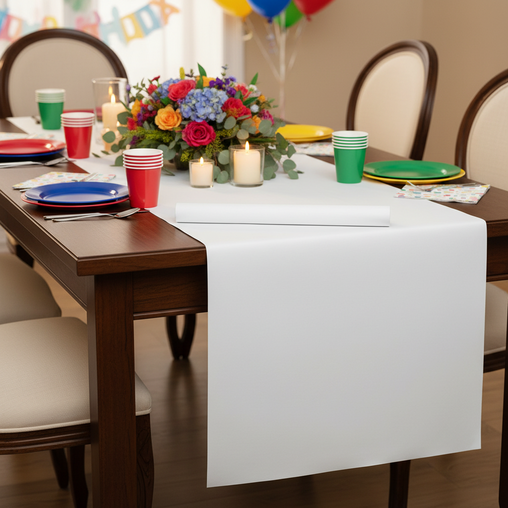 tablecloth roll plain white