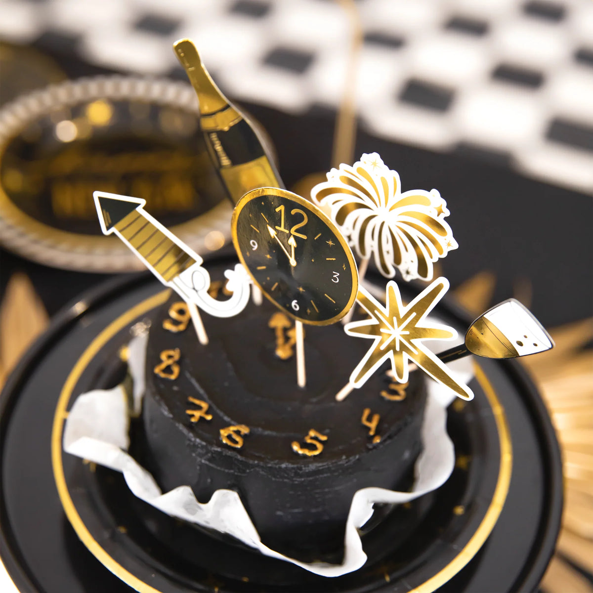 Cake Topper „Happy New Year Mix“ – ca. 11 cm, 6 Stück