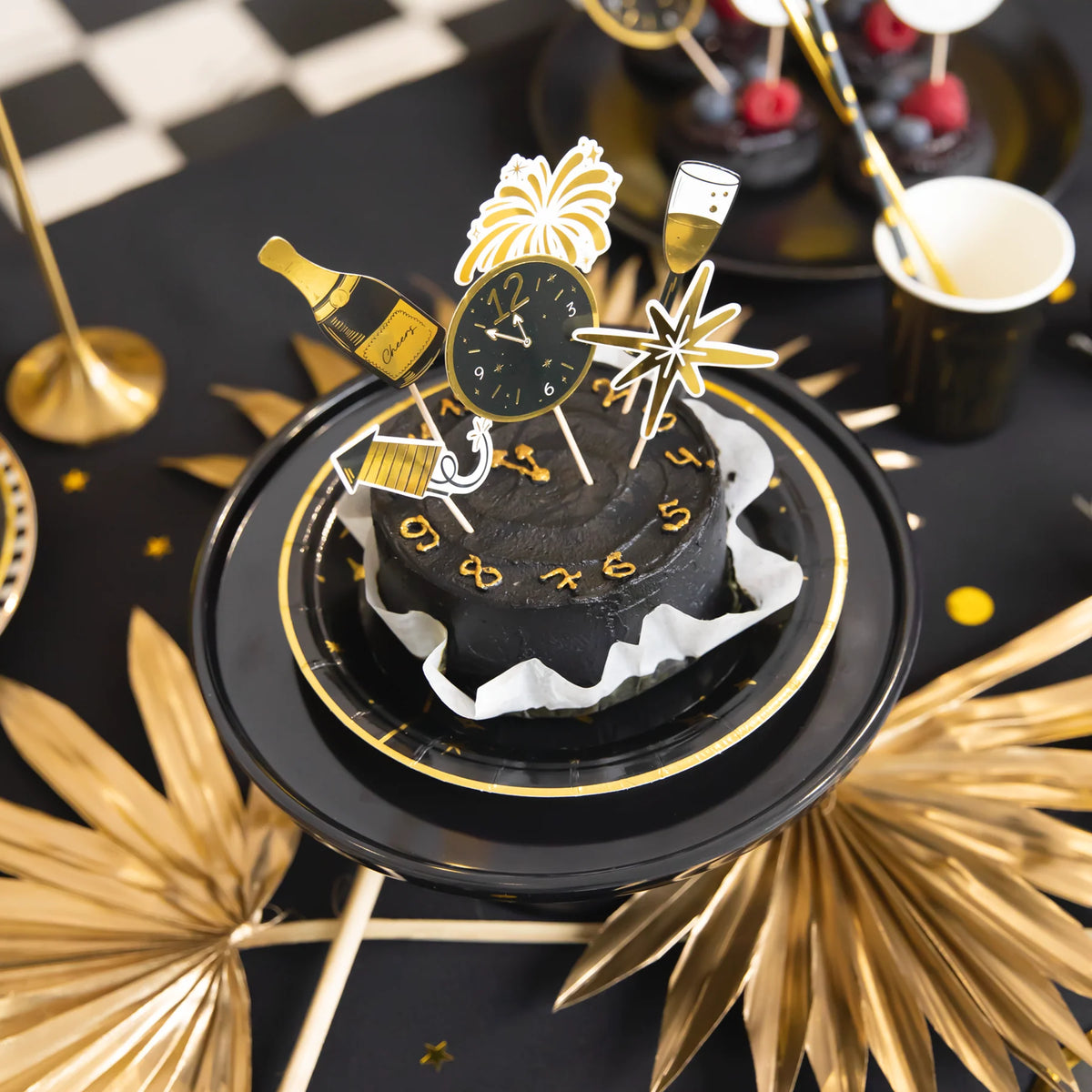 Cake Topper „Happy New Year Mix“ – ca. 11 cm, 6 Stück