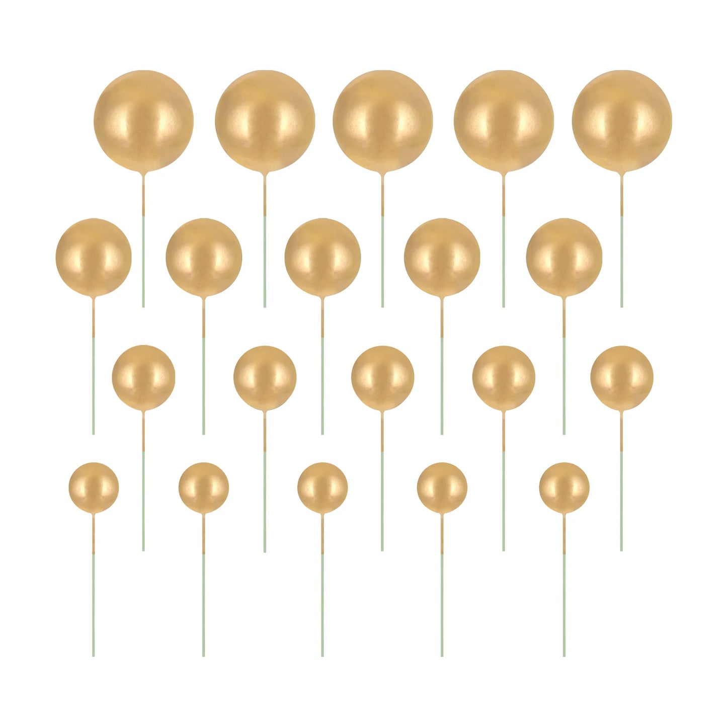 Tortenverzierungen – goldene Kugeln, 20-teiliges Set