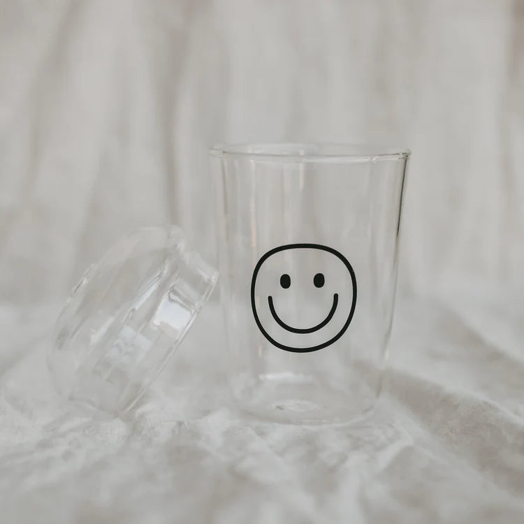 Trinkglas Smiley schwarz