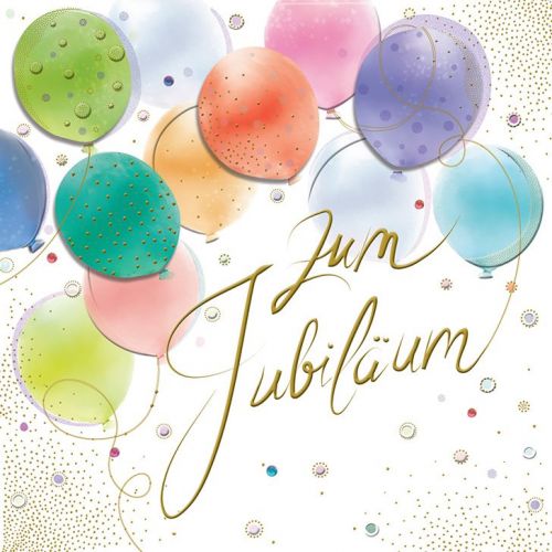 Karte Zum Jubiläum mit Ballonen und Verziehrung. - Avaloon Party-Deko-Geschenke
