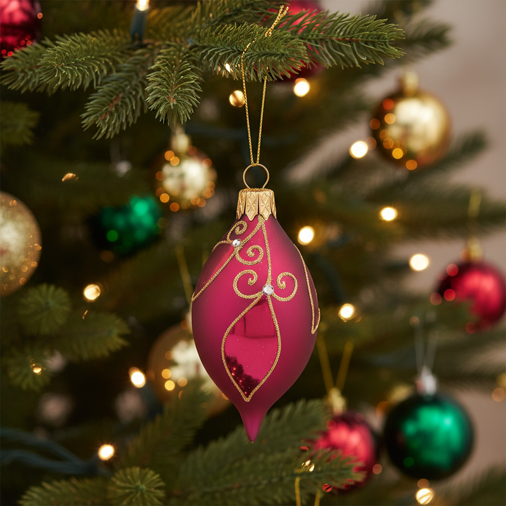 Christmas ball raspberry gold