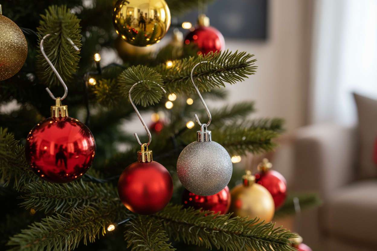 Supports pour boules de Noël, ensemble de crochets pour sapin en métal
