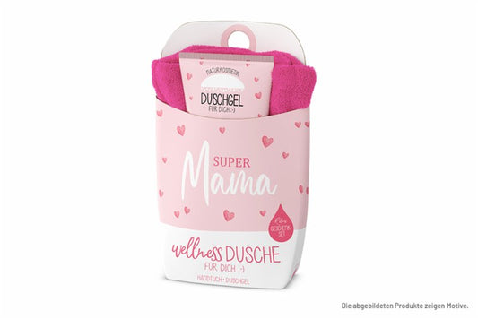 Wellnessdusche mit Schriftzug – Geschenkset