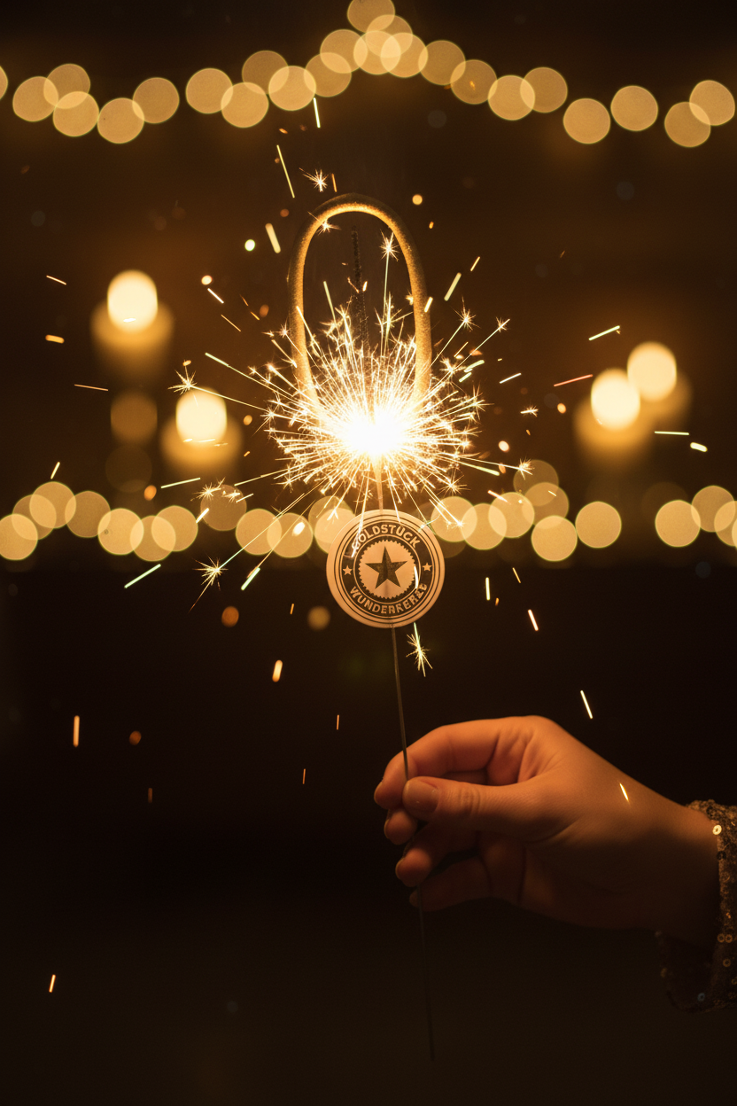 Sparkler Number and Star and Heart Classic Gold